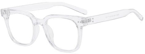 LJCZKA Blue Light Blocking Glasses Women Men, Square Anti Blue Light Gaming Computer Glasses Anti Glare Anti Eyestrain Eyeglasses Clear Lens Eyewear (Bright Clear)