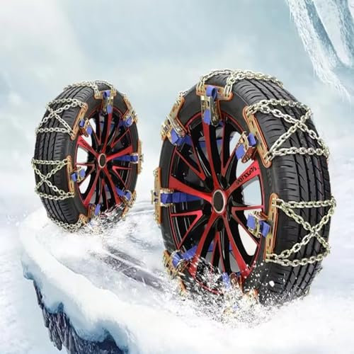 SPYMX Wiederverwendbare Schneeketten für Bentley Continental GT Coupe 2012 2013–2017, verstellbare Notfall-Schneereifenketten, Auto-Außenzubehör, C 225-265