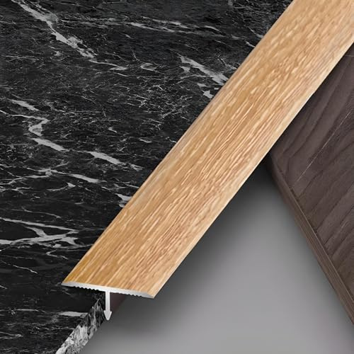 Raouoae T Molding Door Strips 90cm*3pcs Floor Transition Laminate Edge Trim For Floor Dividers Perfect Door Threshold Strip For Seamless Hardwood, Tile & Carpet(Light oak,Width: 20 mm)