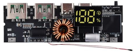 Wouueso LED Dual USB PD Fast Charge 5A Type-C USB Mobile Power Bank 18650 Charging Module Temperature Protection 4S 100W
