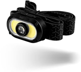 NEBO Mycro Kopftaschenlampe - Wiederaufladbare Stirnlampe & Mützenlicht für Läufer - Stirnlampe mit Riemen für Outdoor-Aktivitäten, Laufen & Sport, wasserfest - 500 Lumen, Schwarz