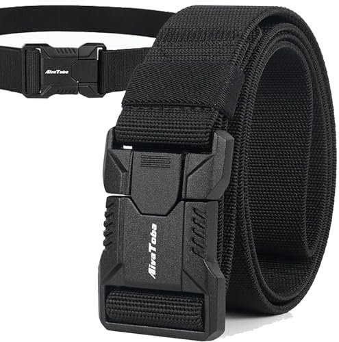 AivaToba Taktischer Gürtel Herren mit Schnellverschluss - Arbeitsgürtel für Feuerwehr & Outdoor, 3,8 cm Arbeitsgürtel Herren, Robust für Militär und Arbeitshosen Männer (135cm(Taille 105cm-115cm))