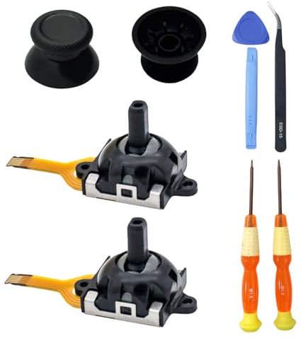 Hzxkqmil Joystick Analogico per Legion Go Controller, Modulo 2 Joystick di Ricambio e 2 Impugnature Thumbstick Kit di Riparazione per Lenovo Legion Go Handheld Controller, Nero