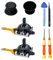 Hzxkqmil Joystick Analogico per Legion Go Controller, Modulo 2 Joystick di Ricambio e 2 Impugnature Thumbstick Kit di Riparazione per Lenovo Legion Go Handheld Controller, Nero