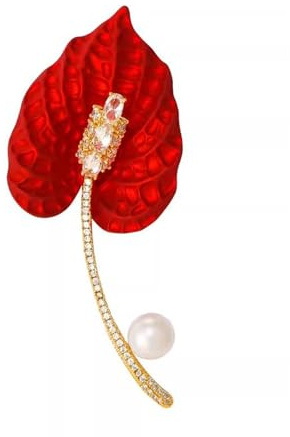 Rote Calla-Lilien-Brosche – elegante Blumen-Anstecknadel für Blazer und Mäntel