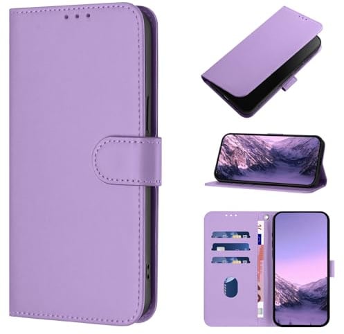CASEONJAN für iPhone 11 Pro Hülle, PU Lederhülle Schutzhülle Klapphülle mit Kartenhalter, Stoßfestes Flip Cover Wallet Case für iPhone 11 Pro Handyhülle (Lavendel)