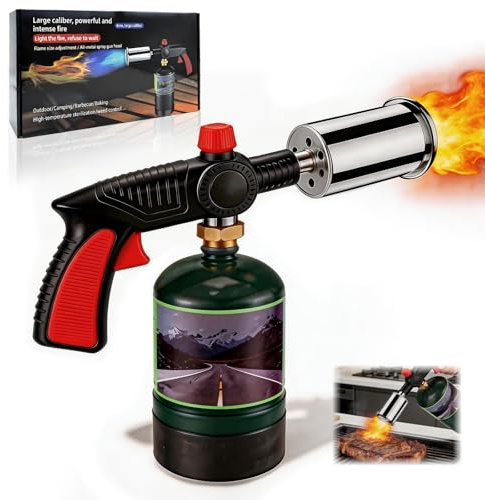 Powerful Propane Torch Grill & Cooking, Adjustable Campfire Starter for BBQ and Steak (Propane Tank NOT Included)