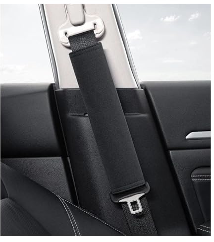 Sicherheitsgurt Polster Für Fiat 500 500C 500X 500L Wildleder Leder Innen Auto Sicherheitsgurt Schulterabdeckung Komfort Gurtschoner(Black)