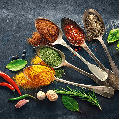 Eurographics, DG-DC1178 Colorful Spices on Spoons I 30x30 Glasbild, Glas, Bunt, 30 x 30 x 2 cm
