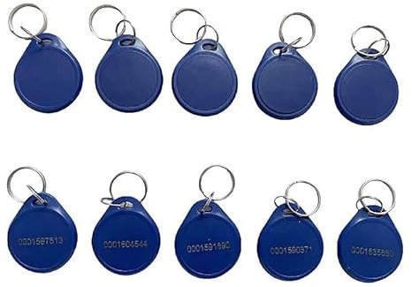 YARONGTECH RFID-Schlüsselanhänger mit zwei Frequenzen, 125 kHz EM4100 und 13,56 MHz M1-Chip (10 Stück) (blau)