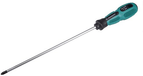 sourcing map #2 Phillips Screwdriver 10 Inch Round Shaft Non Slip Comfortable Handle