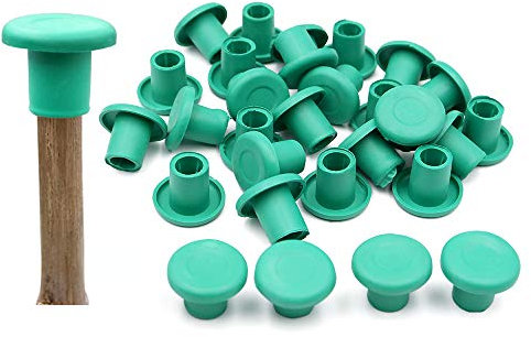 Cane Caps 30 Pcs Green Rubber Garden Bamboo Cane Topper Protectors