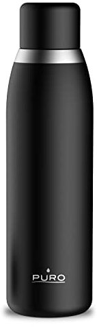 Puro Borraccia Termica Puro Smart con tappo LCD touch sensitive, indica temperatura, 500 ml, acciaio INOX, mantiene le bevande fredde per 24h e quelle calde per 12h, colore NERO