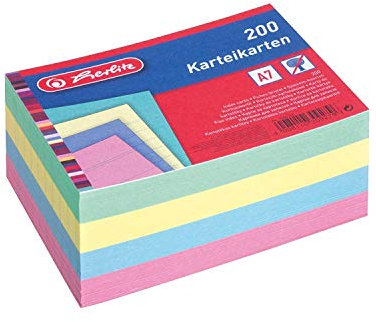 Herlitz 10836245 Karten A7, 800 Stück, mehrfarbig