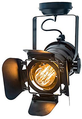 Lywins E27 Grenier Industriel Spots de plafond Luminaire de projecteur LED Métal Lampe sur rail Lampe de plafonniers pour le salon Pub bar café