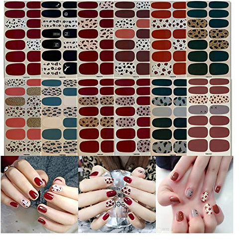 12 Sheets 168 Pieces Nail Polish Stickers Self Adhesive Leopard Print Nails Art Sticker Decals for Manicure