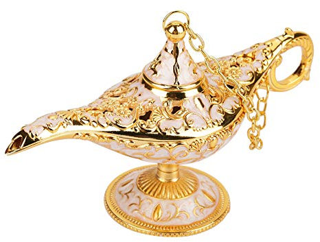 Aladdin's Genie Lampe Aladdin,Genie Light Lampe aus Zinklegierung Dekoration Öllampe Genie Öllampe Wunderlampe Sammelbare Ca. 12X4,5X6,5cm(C)