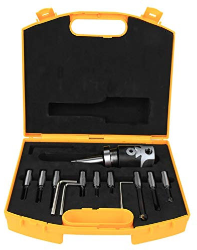 Jeanoko C20-F1-12 9PCS Boring Head Shank Cutter Set Kit de forets d'alésage en acier au carbone Kits d'outils de fraisage CNC haute dureté pour fraiseuses
