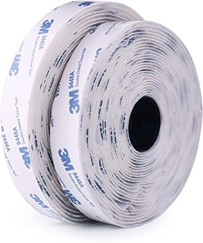 3M Nastro Autoadesivo da 19MM X 6M Biadesivo Extra Forte Bianco Resistente in Tessuto di Nylon per Lavori Artigianali Progetti fai da te e Riparazioni