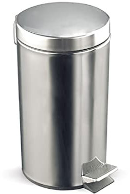 Rocada - Papelera de Metal, Papelera Oficina, Cubo de Acero Inoxidable con Tapa Basculante, 30 Litros de Capacidada con Cesta Extraíble, Medidas 29X65X29 cm