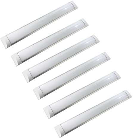 JANDEI - LED- Slim Feuchtraumleuchte 36W Kaltes Weiß 6000K Lampen für Arbeitsbereiche, Industriebereiche, Wohnungen (6 Einheiten)