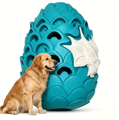 M.C.works Dragon Egg Dog Toy for Aggressive Chewers Large Breeds, Indestructible Dog Toys Tough Dog Toys for Medium Large Dogs, Puppy Toys 900 Lbs Pull Tension Blue