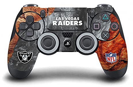 Head Case Designs Offizielle NFL Holz & Harze Las Vegas Raiders Vinyl Haut Gaming Aufkleber Abziehbild Abdeckung kompatibel mit Sony Playstation 4 PS4 DualShock 4 Controller