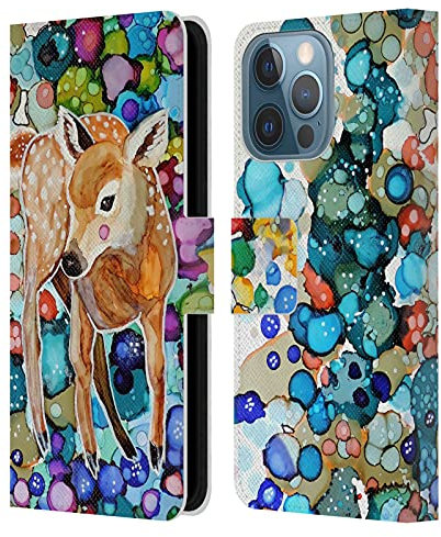 Head Case Designs Officially Licensed Sylvie Demers Deer Nature Leather Book Wallet Case Cover Compatible With Apple iPhone 13 Pro