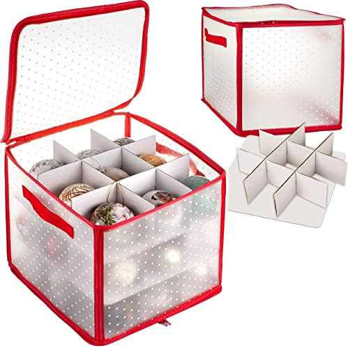 große XL - Weihnachtskugel Box/Christbaumschmuck - für alle Größen - bis 27 Stück - Aufbewahrungsbox für Weihnachtsschmuck - Christbaumkugeln - transparent ..