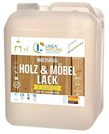 LINEA NATURA Holz- und Möbellack | Klarlack | geruchsarm, kinderfreundlich, schnell trocknend (matt, 5L)