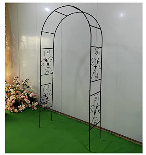 Rosenbogen Metall Torbogen Gartenbogen Pflanzen Rankhilfe Rankgitter Spalier Witterungsbeständig Rosengestell Rankbogen Pergola Rankenbogen für Kletterpflanzen Rose Jasmin, Schwarz W114xH230x37cm