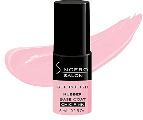 Sincero Salon - Rubber Base Gel Chic Pink - Nagelhärter - UV Nagellack - Gel Nagellack für Nagelschutz - Gel Nail Polish für beschädigte Nägel - UV Gel Nagellack für Nägel - UV Lack für Maniküre
