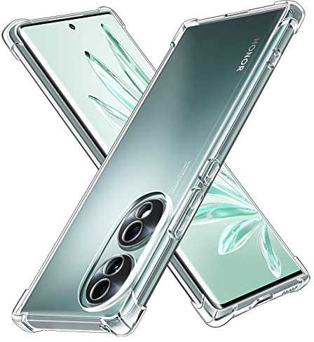 ivoler Klar Silikon Hülle für Honor 70 mit Stoßfest Schutzecken, Dünne Weiche Transparent Schutzhülle Flexible TPU Durchsichtige Handyhülle Kratzfest Case Cover