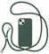 ZTOFERA Crossbody Lanyard Case for iPhone 14 (6.1), Liquid Silicone Protective Phone Case with Adjustable Strap Neck Cord Necklace Girls Women Soft Cover for iPhone 14/13, Dark Green