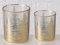 Windlicht Set 2-teilig – Teelichthalter aus Glas mit Goldener Tannenwald-Silhouette – edle Deko für Weihnachten, Advent & Winter – 8×10 cm & 7×9 cm (Winterwald Gold 2er Set)