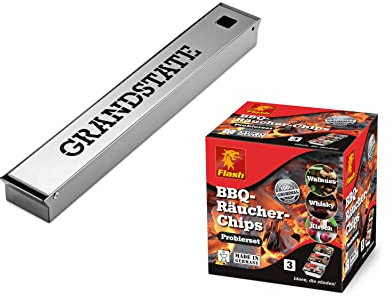 Räucherbox für Grillgeräte, inkl. Räucherchips-Probierset (3 Sorten)