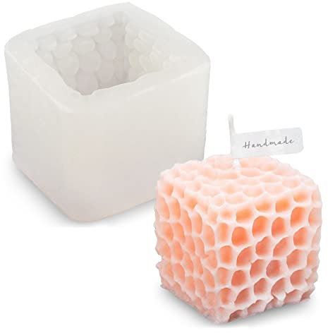 Kerzenform Bubble Silikonform Bienenwabe Bubble Kerzenform Würfel Silikon Bienenwabe Wachsform für Kerzen Gießform, DIY Bubble Kerzen Seife Resin Form Silikon Seifenformen Biene Kerzen Form