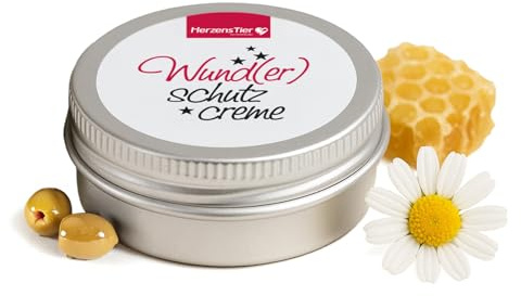 HERZENSTIER Wund(er) schutzcreme 10 ml für Hund, Katze und Pferd - Natürliche Pflege bei Scheuerstellen & schützende Salbe bei rauer Haut - hautberuhigend und ideal zur Stumpfpflege