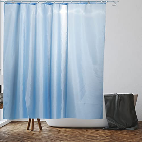 VIROSA Light Blue Shower Curtain for Bathroom Anti Mould, Mildew Resistant | Size 180x180 cm (71 x 71 Inch) | Water Repellent Fabric | 100% Polyester