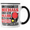 Trendation - Tischtennis Tasse Geschenk für Tischtennisspieler Lustiger Spruch Unterschätze Niemals Alten Mann mit Tischtennisschläger (Schwarz)