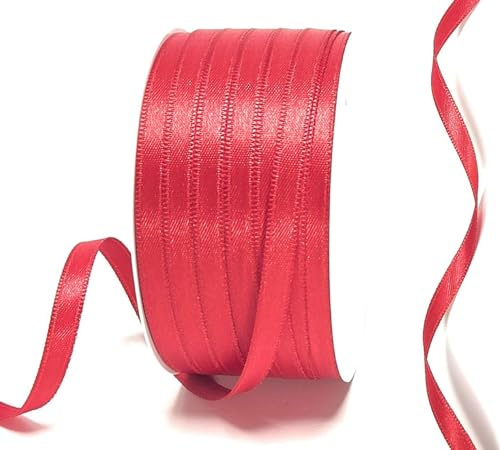 s.dekoda Satinband 50m x 6mm Rot Schleifenband Dekoband Satin [123]