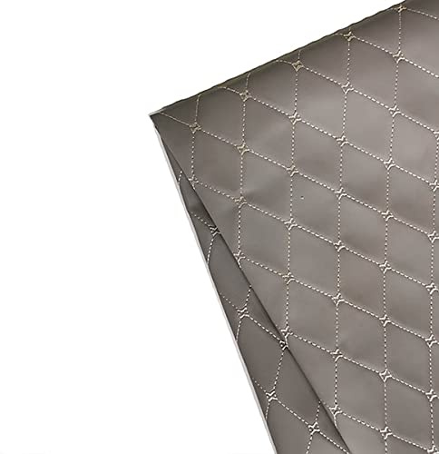 BNALU Faux leather sheets Vinyl Grain Texture Quilted Foam Fabric Vinyl Faux Leather Fabric Diamond For Upholstery Headliner Crafts DIY Sewings Sofa Handbag Decorations(Size:1.4x3m,Color:9 grey)