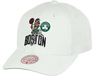 Mitchell & Ness Boston Celtics NBA All In Pro Crown Fit White Snapback Cap - One-Size
