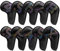 Hopbucan 10PCS Golf Iron Club Head Covers - Faux Leather - Solid - Hook & Loop Closure - Golf Club Covers