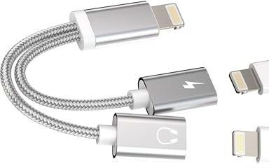 iPhone Doppel Lightning Klinke Adapter(2in1) Ladekabel Kopfhörer Splitter Apple MFI Aux auf Schnellladegerät Stecker Fast Charger Audio Netzteil Zubehör für 14 13 12 11 Pro Max X XS Mini 8 7 ip-NLFX