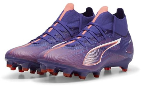 PUMA Women Ultra 5 Match+ FG/AG WN's Soccer Shoe, Lapis Lazuli-PUMA White-Sunset Glow, 37 EU