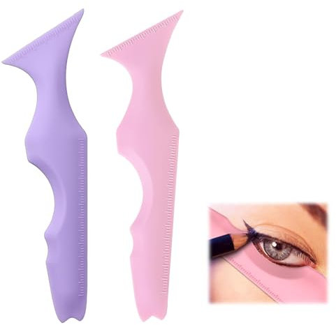 2 Pezzi Stencil per Eyeliner Riutilizzabili, Strumento di Aiuto per Eyeliner Winged, Stencil in Silicone per Ombretto e Sopracciglia, Strumento in Silicone per Eyeliner ad Ala