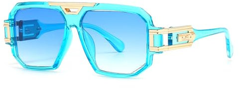 MUTYNE Herren Vintage Sonnenbrille, Übergröße, Polarisiert, UV400, Blau, Pilot, Kunststoffrahmen, Klassisch, Männer