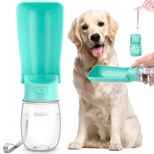 ENCOUN 350MLBottiglia d'acqua per Cani, Borraccia per Caniss Portatile, Borraccia per Animali Domestici, Ripiegabile Bottiglia da Viaggio per Canis Gatti per Il Campeggio l'Escursionismo e Il Trekking