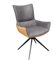 Riess Ambiente Drehbarer Design Stuhl Alpine grau/braun Schwarze Metallbeine Armlehnen, Esszimmerstuhl mit Drehfunktion